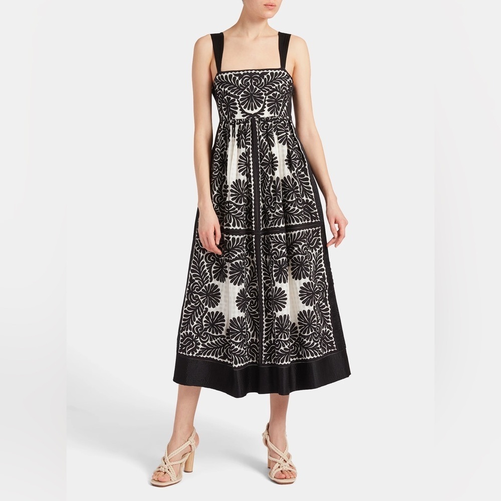 ULLA JOHNSON Ardelle Floral Empire Waist Midi Dress RN#105177